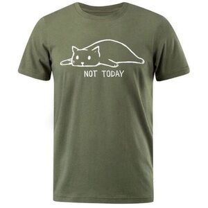 Threadless Olive Green Cat Graphic Tee (SIZE M)
